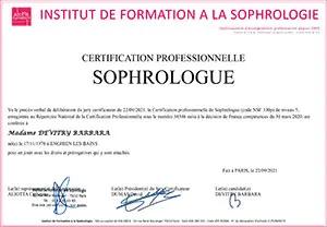 certification professionnelle Sophrologue de Barbara Devitry